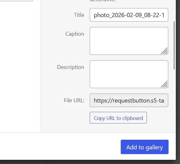 Image metadata fields