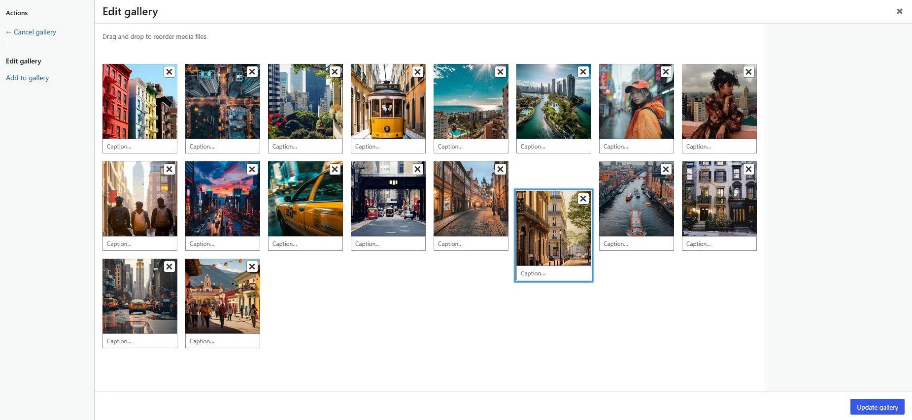 Edit Gallery Drag and Drop