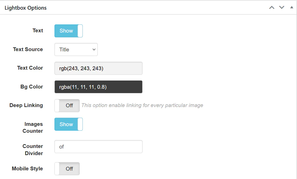 Classic Lightbox – Main Settings