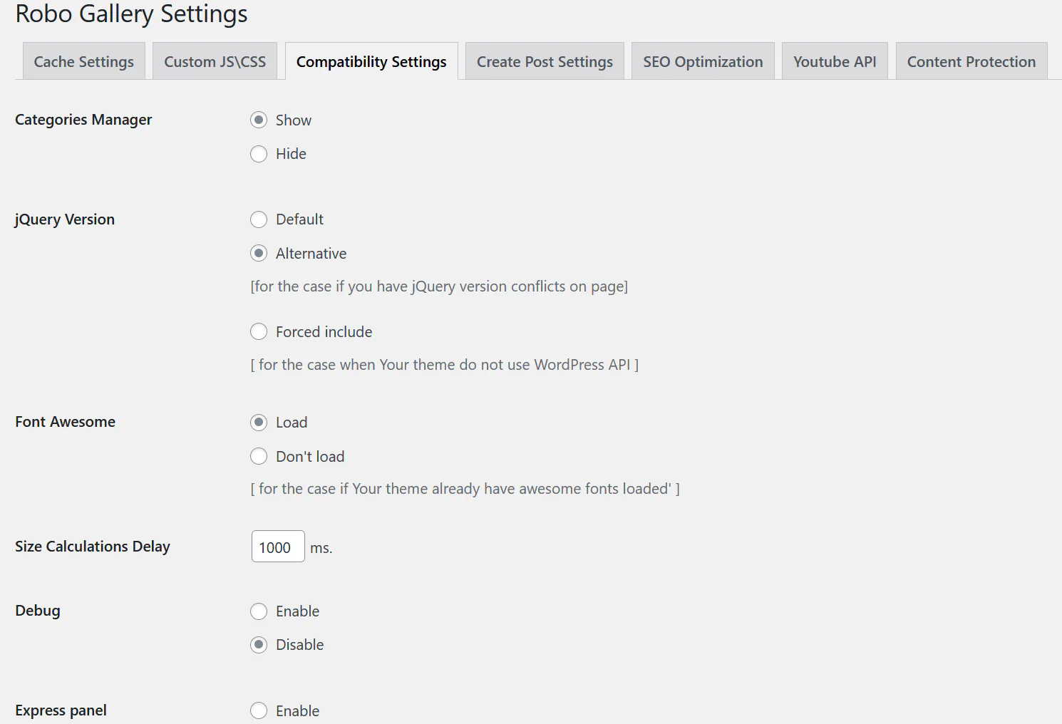 Compatibility Settings